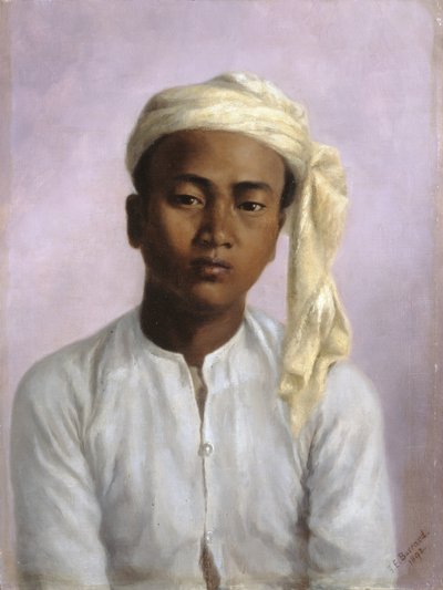 Maung Pe, een chaprassee in de Triangulatie Onderzoekspartij, 1892 door Gertrude Ellen Burrard